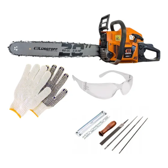 Motosierra Nafta 2t 52cc 20puLG 2.5hp Lusqtoff + Set Afilado