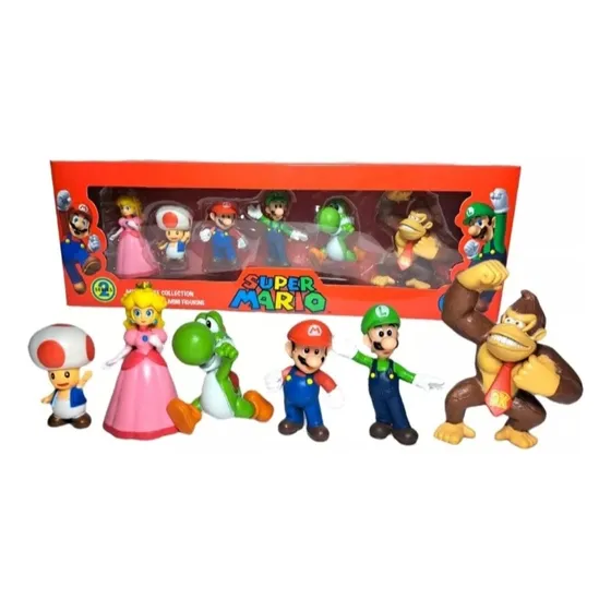Mario Bros Figuras De 5 Cm  Set Completo De 6 Pcs Colección 