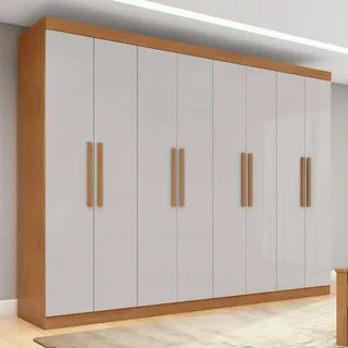 Guarda-roupa Casal Easy Slim 8 Portas Amendoa Clean/off Guarda-roupa Casal Easy Slim 8 Portas Amendoa Clean/off