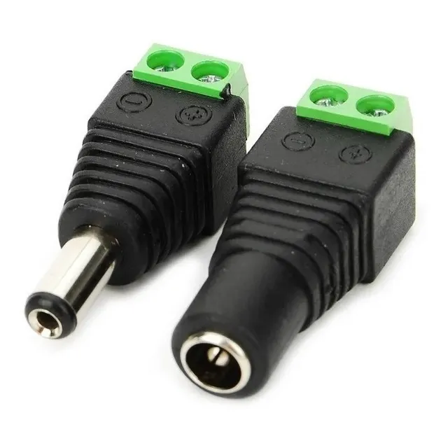 Par Conectores Jack Plug 5.5mm Macho Y Hembra 5 12 24 Vdc