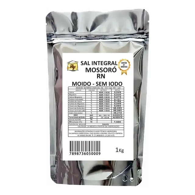 Sal Integral Orgânico Sem Iodo - 1 Kg