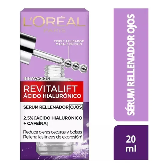 Ácido Hialurónico Sérum de Ojos L'Oréal Paris Revitalift día noche 20mL
