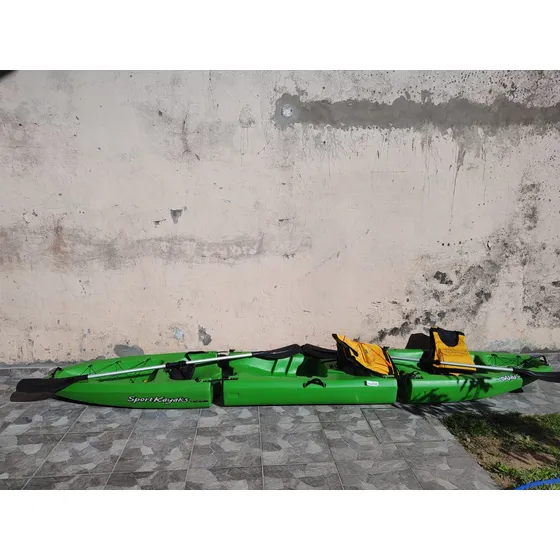 Kayak  Doble Con 2 Respaldos, Remos, Chalecos Y Sibato