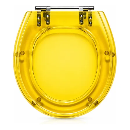 Tampa Vaso Decorada Resina Amarelo Convencional Oval Amarelo Translucido