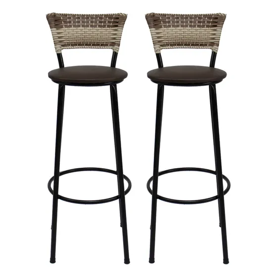 Kit 2 Banco Banqueta Alta 80cm Bancada Bistro Bar Cozinha