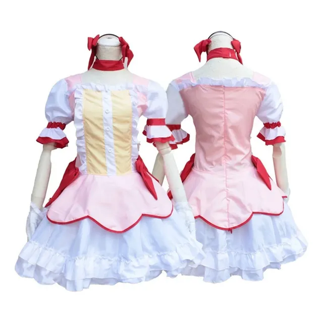 A 6pcs/set Traje De Cosplay De Hot Puella Magi Madoka Magica Madoka Kaname Cosplay Disfraz Uniforme De Fiesta