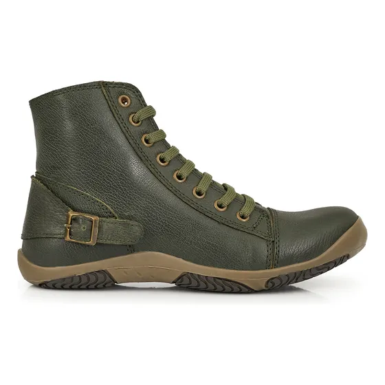 Borcego Cuero Mujer Bota Cierre Zapatilla Briganti Calin