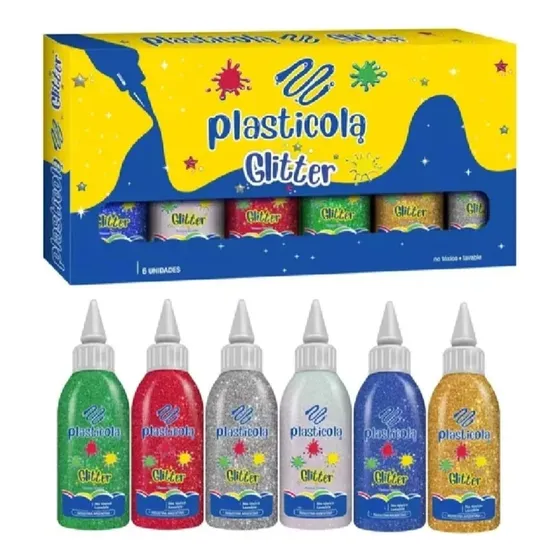 Pack X 6 Colores Adhesivo Glitter Brillos El Mejor Precio!!!