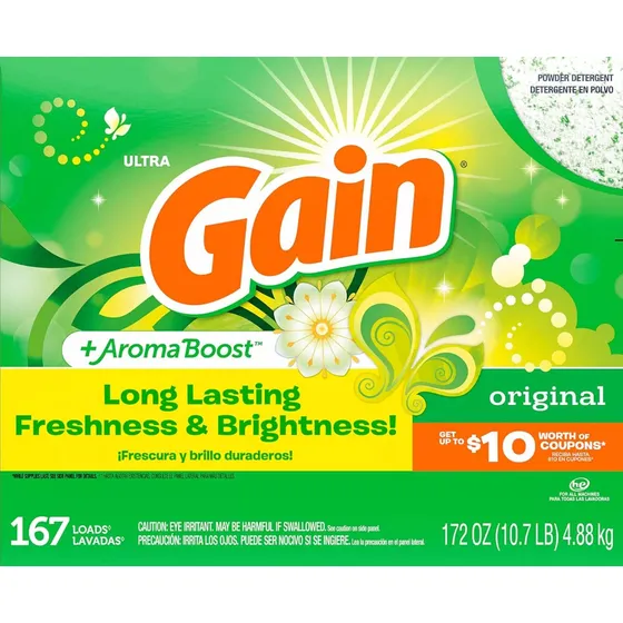 Detergente Para Ropa En Polvo Gain 4.88 Kg - 167 Lavadas