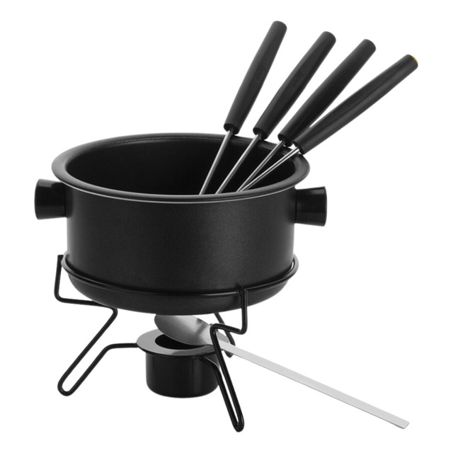 Aparelho Fondue Pop Antiaderente 7 Pçs Preto Forma + 4 Garfo Aparelho Fondue Pop Antiaderente 7 Pçs Preto Forma + 4 Garfo