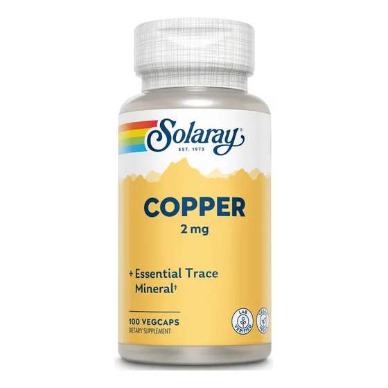Suplemento Solaray Copper De 2 Mg De Glóbulos Rojos Sanos, 1