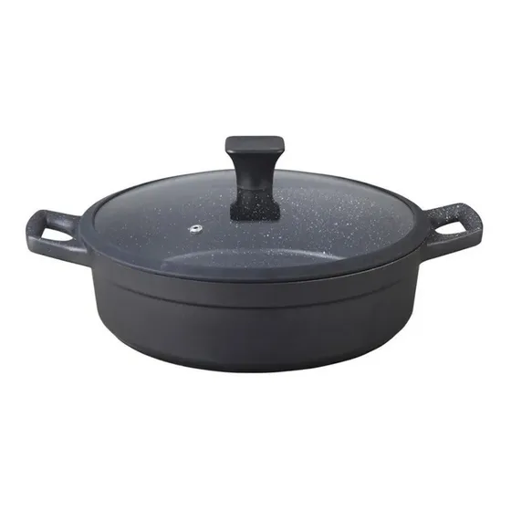Cacerola 28 Cm Baja Con Antiadherente Cuori Modelo Nero