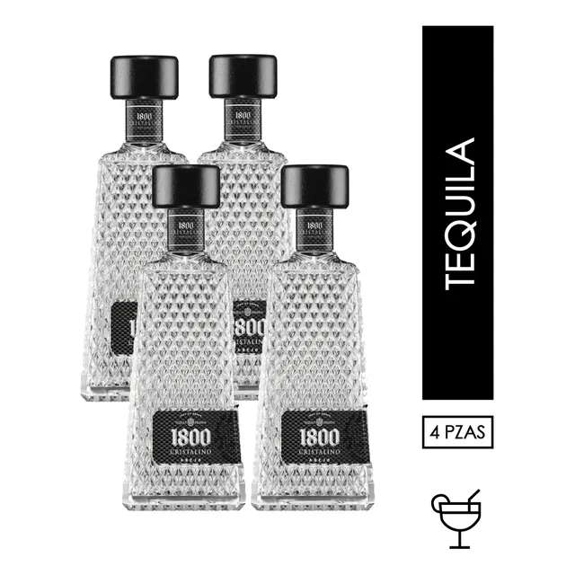 4 Tequila 1800 Cristalino 700 Ml