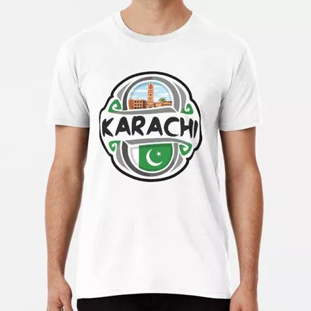 Remera Karachi Pakistan Flag Badge Travel Souvenir Stamp ALG