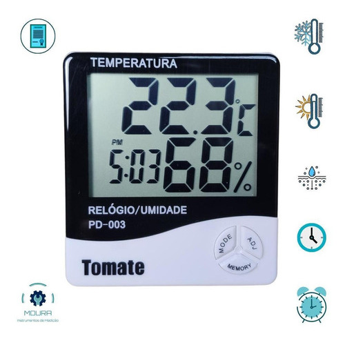 Tomate Termo-higrômetro Digital + Certificado Calibração Rastreável Tomate Termo-higrômetro Digital + Certificado Calibração Rastreável