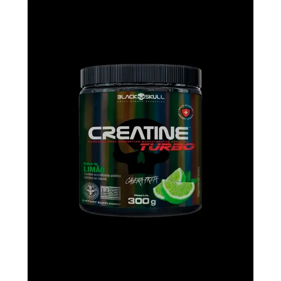 Suplemento em Pó Creatine Turbo Sabor Limão 300g Black Skull