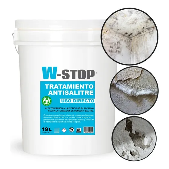 Tratamiento Anti Salitre Y Anti Humedad - W- Stop 19 L Color Transparente