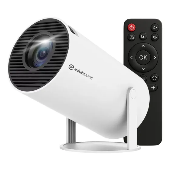 Smartprojetor Eduimports Home Cinema 4K Projetor Android 11.0 HD Bluetooth HDMI WIFI Branco