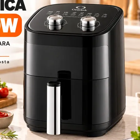Fritadeira Elétrica Air Fry 3 Litros 1200w Knob Duplo Preto-110v 110v