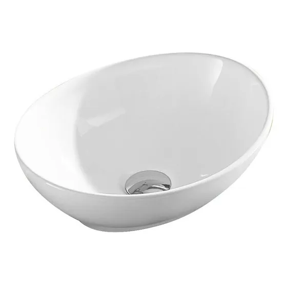 Pileta Baño Bacha De Apoyo Oval 40x33x14 Cerámicas Castro