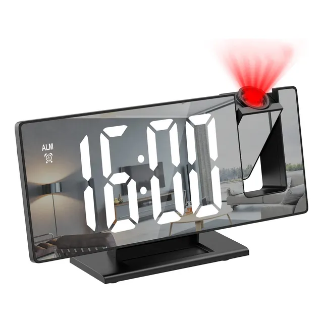 Oria Reloj Despertador Proyeccion Led Electronico Espejo