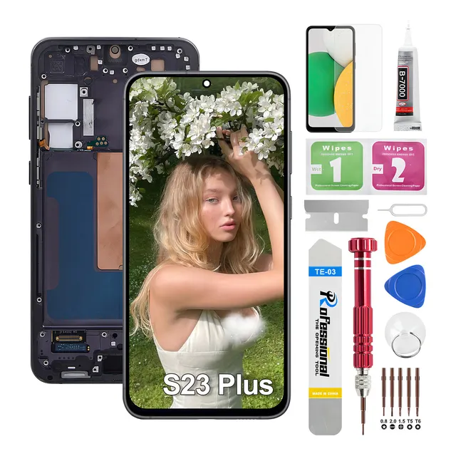 Okbichi Incell Pantalla Para Samsung S23 Plus Con Macro Sm-s916u1, Sm-s916b, Sm-s916b/ds, Sm-s916u, Sm-s916w, Sm-s916n, Sm-s9160, Sm-s916e, Sm-s916e/ds