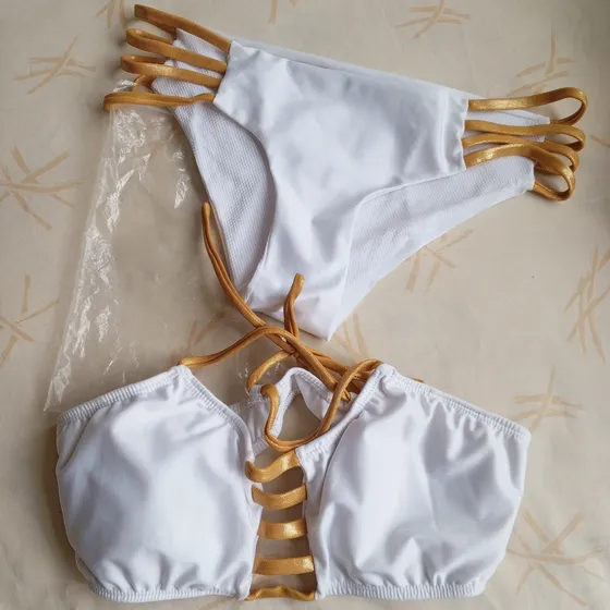 Traje De Baño Blanco Dama Nuevo