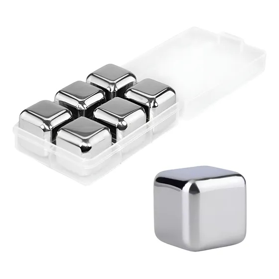 Cubos Hielo Acero Inoxidable 6 Unidades Vino Whisky Tragos