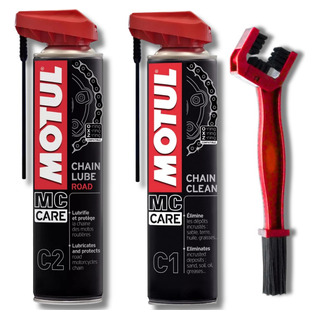 Kit Motul Limpa E Lubrifica C1 + C2 + Escova De Limpeza Kit Motul Limpa E Lubrifica C1 + C2 + Escova De Limpeza