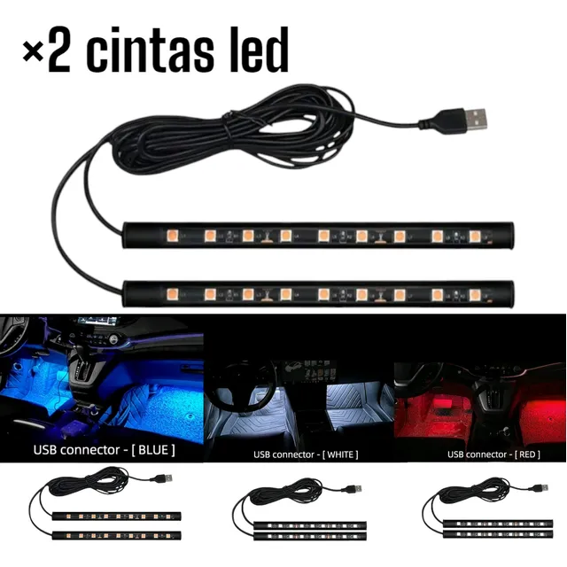 Cinta Tira Led De Luz Rgb  Decorativas Para Vehículos