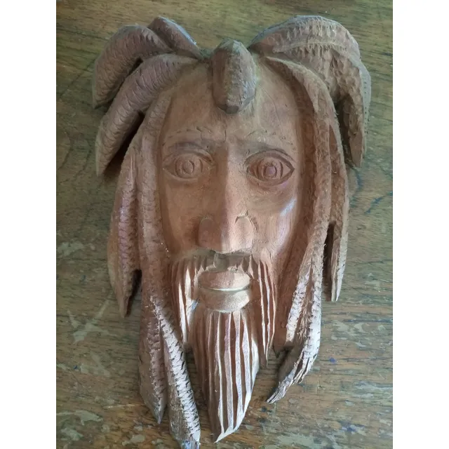 Bob Marley Rostro Madera Tallada Colección Antigua Rastafari