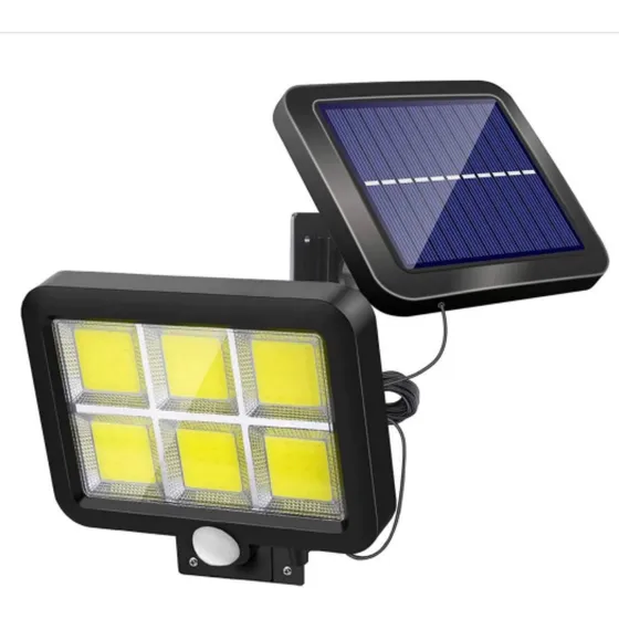 Poste Luz Solar Holofote Iluminação Potente Fotocélula Top Estrutura Preto