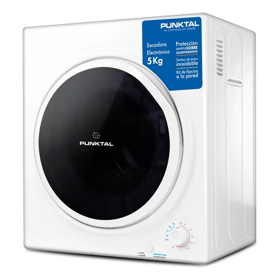 Secarropas Carga Frontal Punktal Pk-77-sr 5kg Blanco.