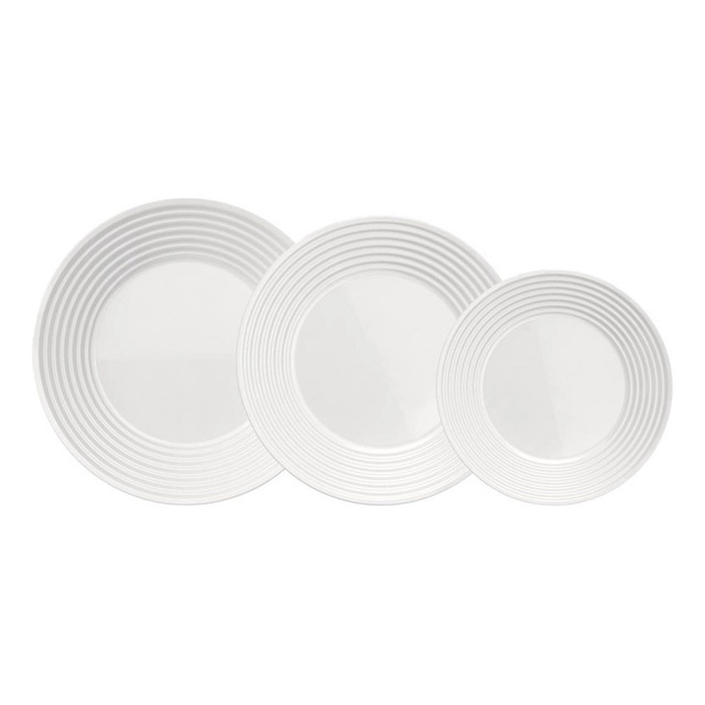 Aparelho Jantar Saturno Opaline 12 Peças Nadir Cor Branco Liso