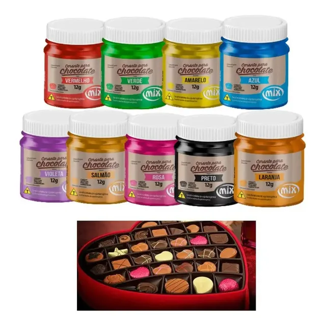4 Colorantes En Gel Para Chocolate 12gr Mix Colores Variados