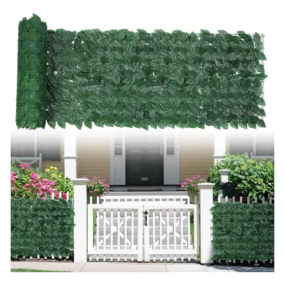 Malla De Hojas Tupidas Artificiales Cerca Decoracion 3x1m Color Verde
