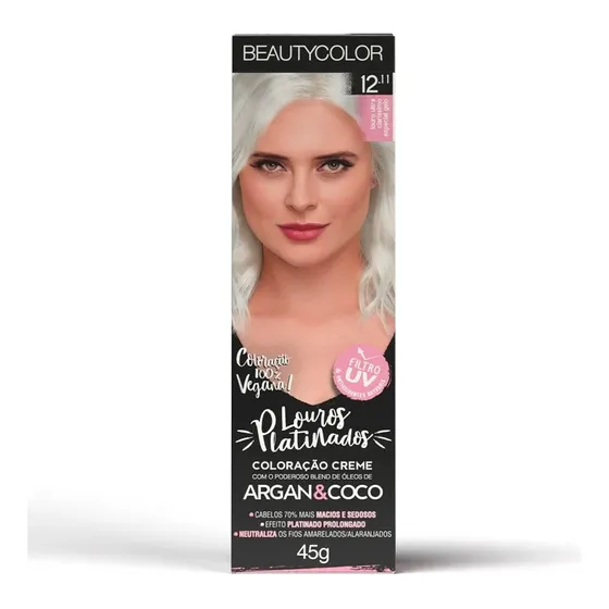 Coloração Individual Louros Platinados Beauty Color Louro Ultra Clarissimo Especial Gelo 12.11