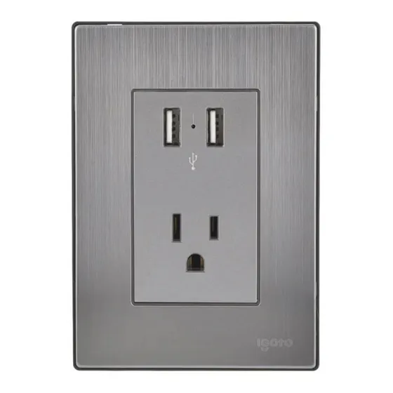 Contacto Eléctrico Con Placa Inox Aterrizado 15a + 2 Usb 2.1