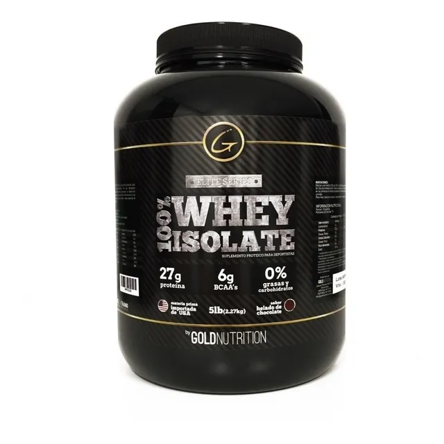 Proteína Aislada - 100% Whey Isolate 5lb - Gold Nutrition Sabor Helado de chocolate