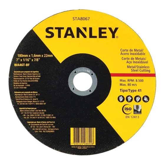 Disco Corte Metal Ultrafino 7 Stanley Sta8067
