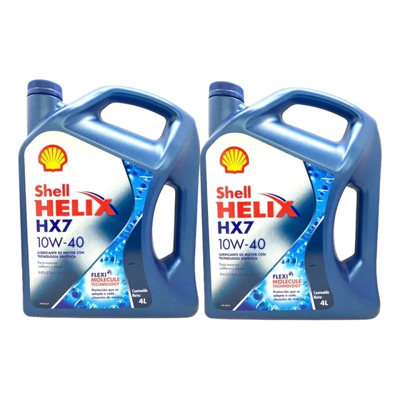 Aceite para motor Shell semi-sintético 10W-40 para auto/camioneta de 2 unidades x 4L / 8L