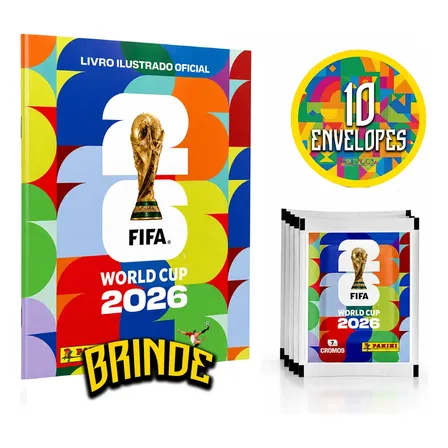 Kit 70 Figurinhas Do Álbum Copa Do Mundo 2026 + Album Brinde