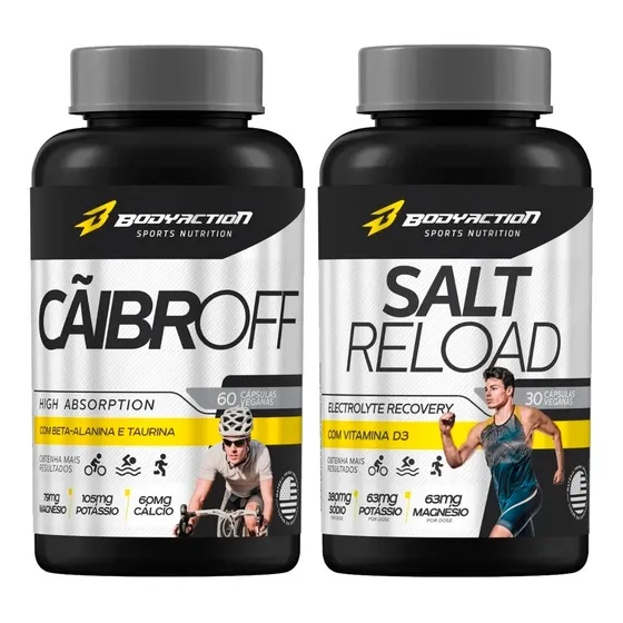 Cãibroff Anti Cãibras + Salt Reload Cápsulas Sal Bodyaction