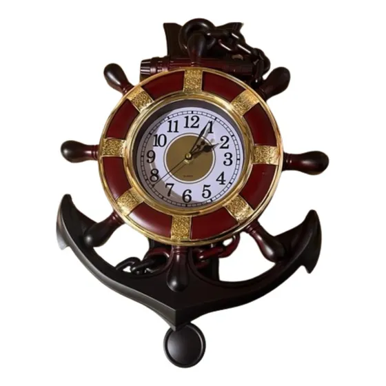 Reloj De Pared Timon Ancla Con Pendulo (r3)