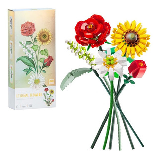 Kit De Bloques De Construcción De Ramo De Flores Artificiale Kit De Bloques De Construcción De Ramo De Flores Artificiale