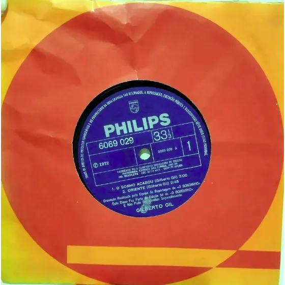 Compacto Gilberto Gil O Sonho Acabou / Oriente / Express2222