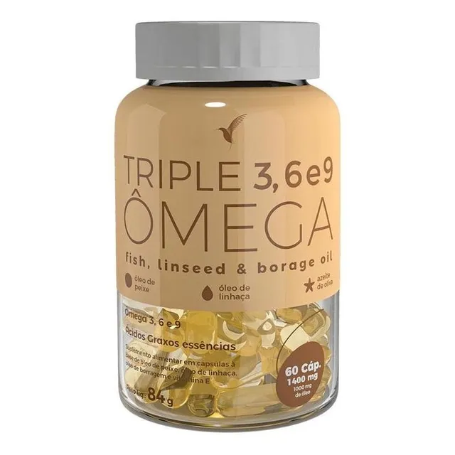Triple Ômega 3,6 E 9 Suplemento Alimentar 60 Cápsulas Eleve