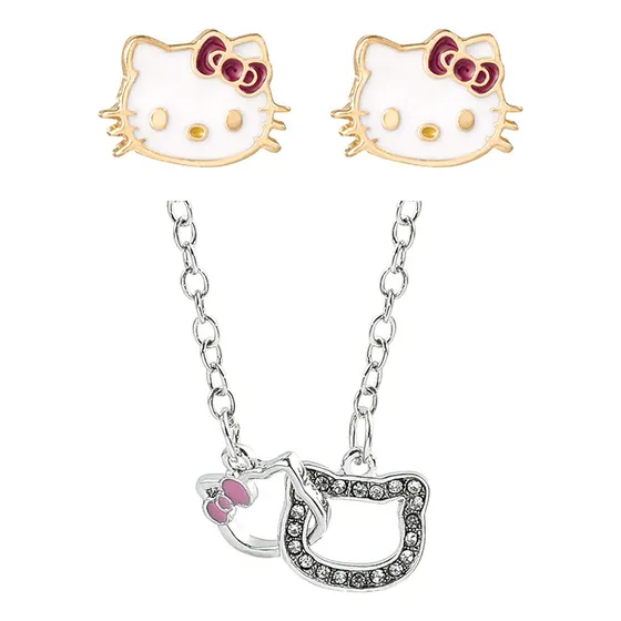 Set De Pendientes Y Collar Hellokitty, Regalos De Moda.