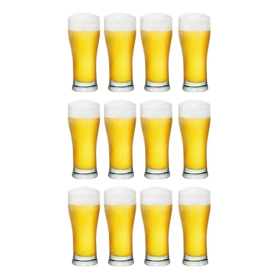 Kit 12 Copo De Vidro Tulipa Tulipinha 200ml Chopp Pilsen Bar Cor Transparente
