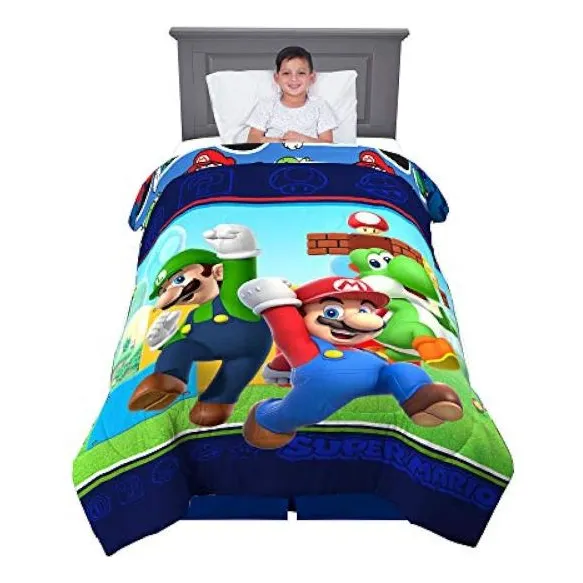 Edredón Super Mario Reversible 1.5 Plazas - Original